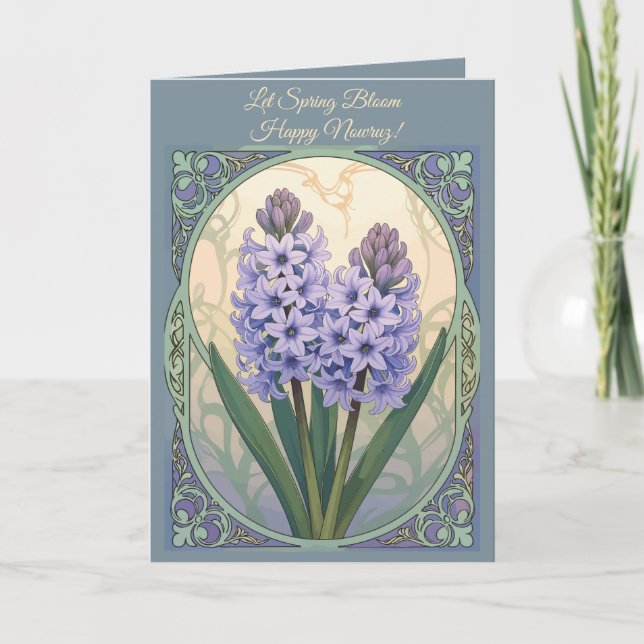 Sonbol Blommar Lilac Hyacint av Nowruz Kort (Framsida)