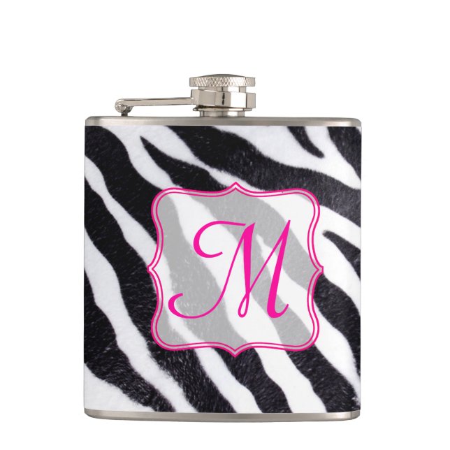 Sonbra Rand Animal Print Monogram Whiskey-kolv Fickplunta (Framsidan)