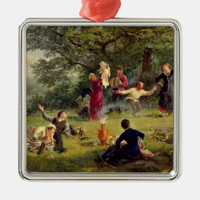 Söndag 1884 julgransprydnad metall (Framsidan)