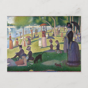 Söndag Aftermiddag Seurat Neo Impressionist Painti Vykort