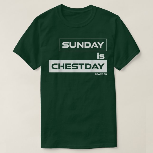 Söndag är Chestday Chest Söndag Gym Motivation F T Shirt (Design framsida)