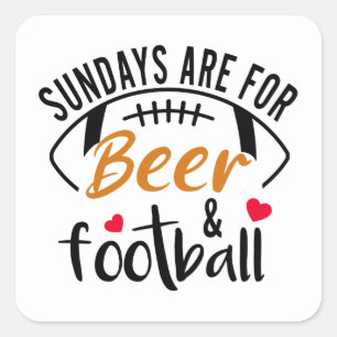 Söndag är till för "Beer and Football Square"-märk Fyrkantigt Klistermärke