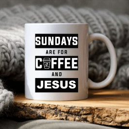 Söndag är till kaffe och Jesus Kaffemugg