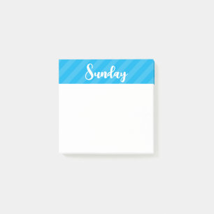 Söndag - blå - veckodagar - bokför anteckningar post-it block