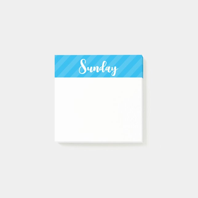 Söndag - blå - veckodagar - bokför anteckningar post-it block (Framsida)