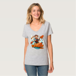 Söndag Break | Kvinnor V-Nacke T Shirt