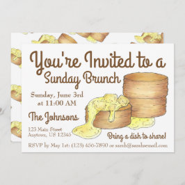 Söndag Breakfast Brunch Biscuits Sause Gravy Inbjudningar