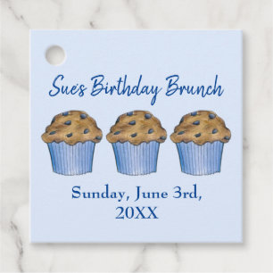 Söndag Breakfast Brunch Party Blueberry Muffin Gåvor Etiketter