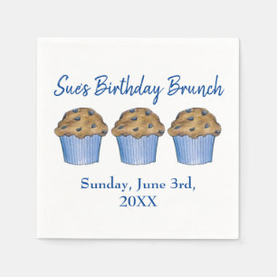 Söndag Breakfast Brunch Party Blueberry Muffin Pappersservett
