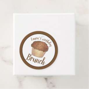 Söndag Breakfast Brunch Streusel Crumb Muffin Gåvor Etiketter
