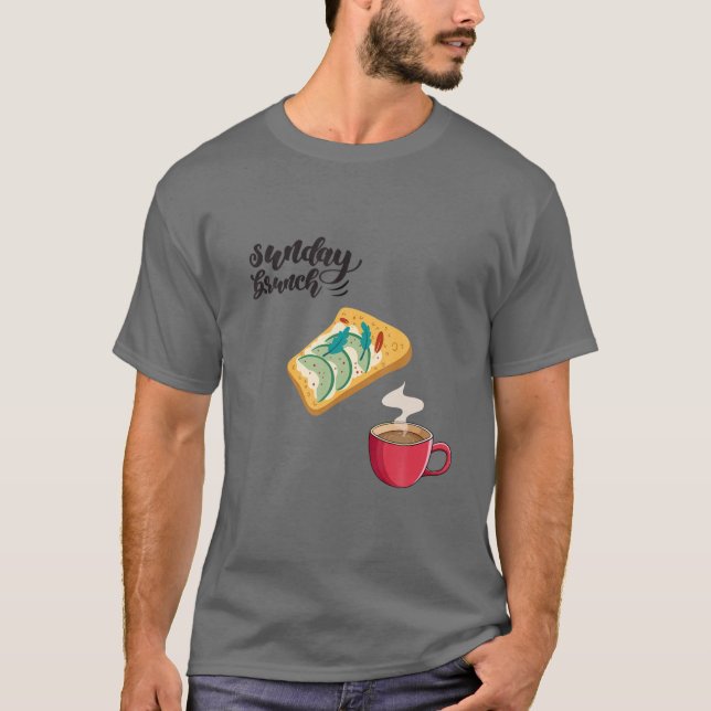 Söndag Brunch - Söndag frukost - kaffe och sand T Shirt (Framsida)