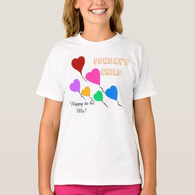 Söndag Child Days of the Week T-shirt (Framsida)