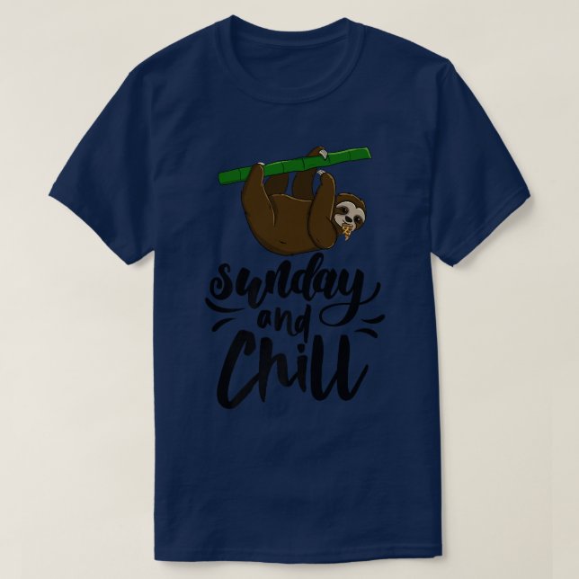 Söndag & Chill Funny Sömnig Head Lazy Sloth Kärlek T Shirt (Design framsida)