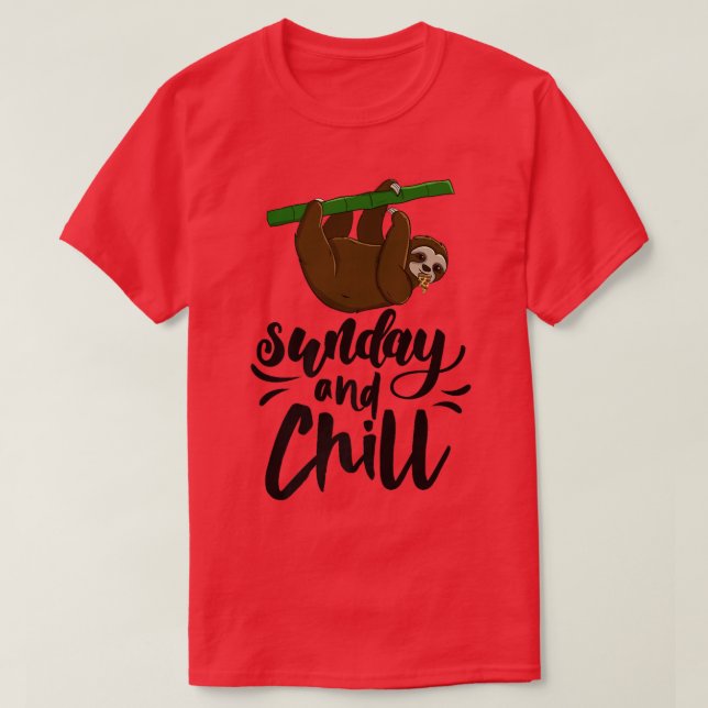 Söndag & Chill Funny Sömnig Head Lazy Sloth Kärlek T Shirt (Design framsida)