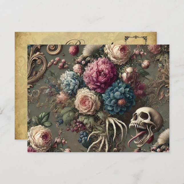 Söndag Cynic-Gothic Victorian Helg Vykort (Fram/baksida)