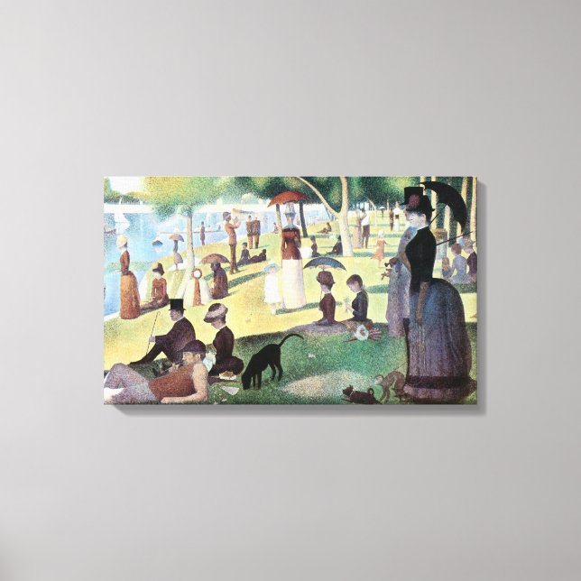 Söndag eftermiddag, ön La Grande Jatte av Seurat Canvastryck (Framsida)