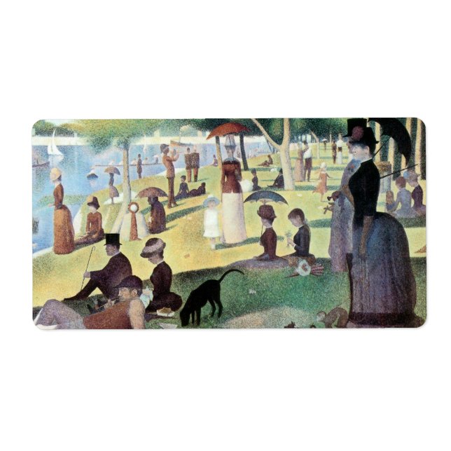 Söndag eftermiddag, ön La Grande Jatte av Seurat Fraktsedel (Framsidan)