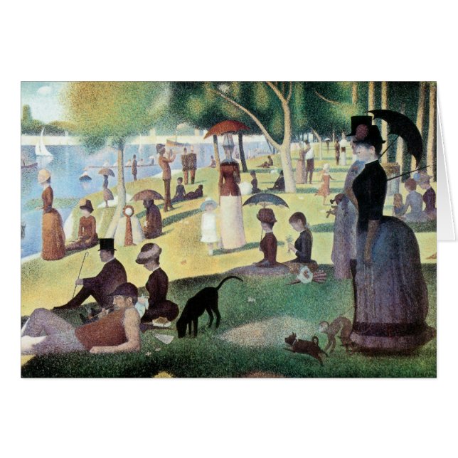 Söndag eftermiddag, ön La Grande Jatte av Seurat Hälsningskort (Framsidan Horizontal)