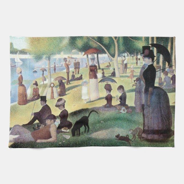 Söndag eftermiddag, ön La Grande Jatte av Seurat Kökshandduk (Horisontell)