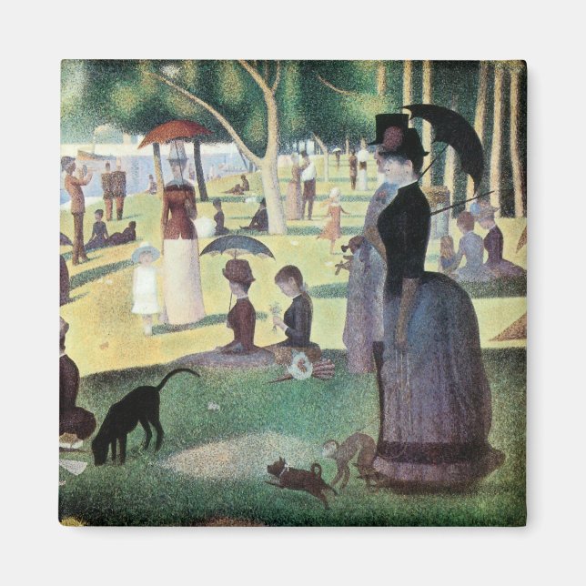 Söndag eftermiddag, ön La Grande Jatte av Seurat Magnet (Framsidan)
