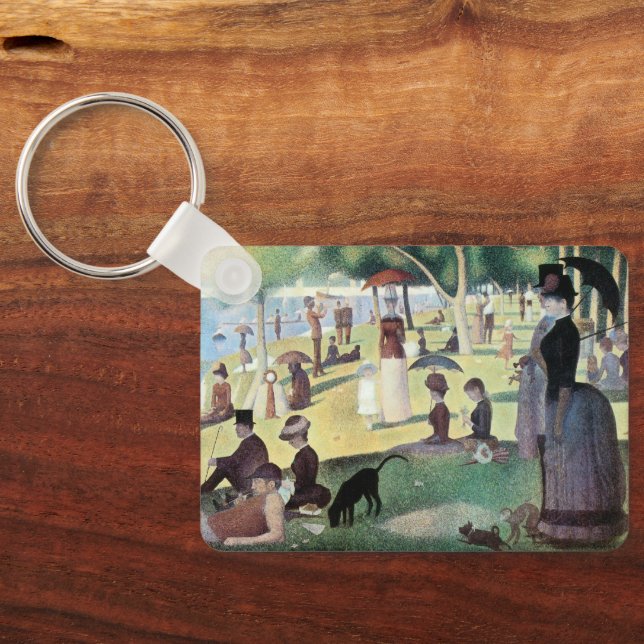Söndag eftermiddag, ön La Grande Jatte av Seurat Nyckelring (Baksida )