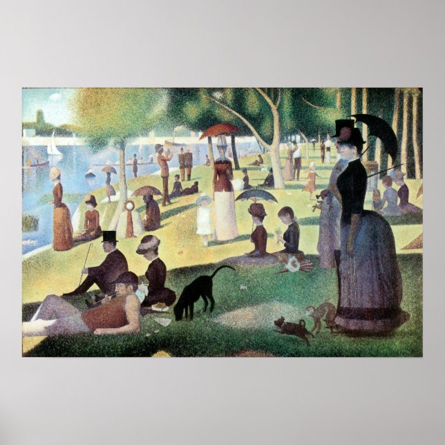 Söndag eftermiddag, ön La Grande Jatte av Seurat Poster (Framsidan)