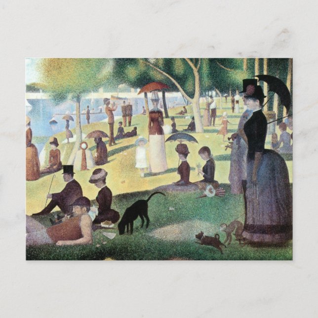 Söndag eftermiddag, ön La Grande Jatte av Seurat Vykort (Framsida)