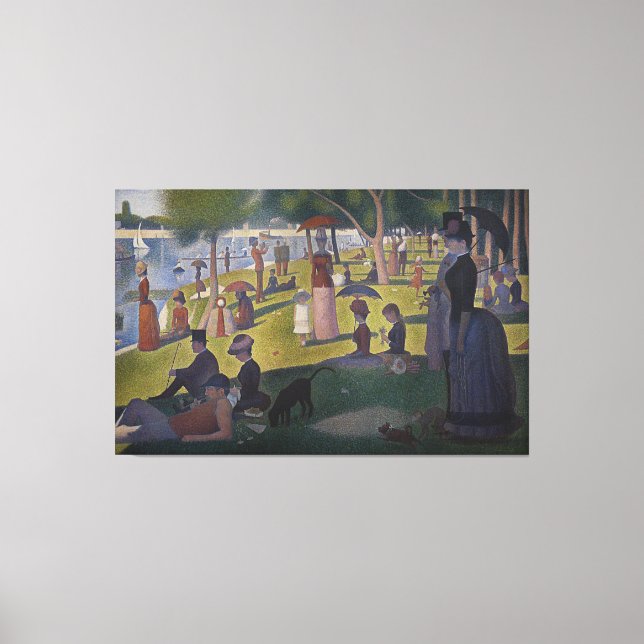 Söndag eftermiddag på ön La Grande Jatte Canvastryck (Framsida)