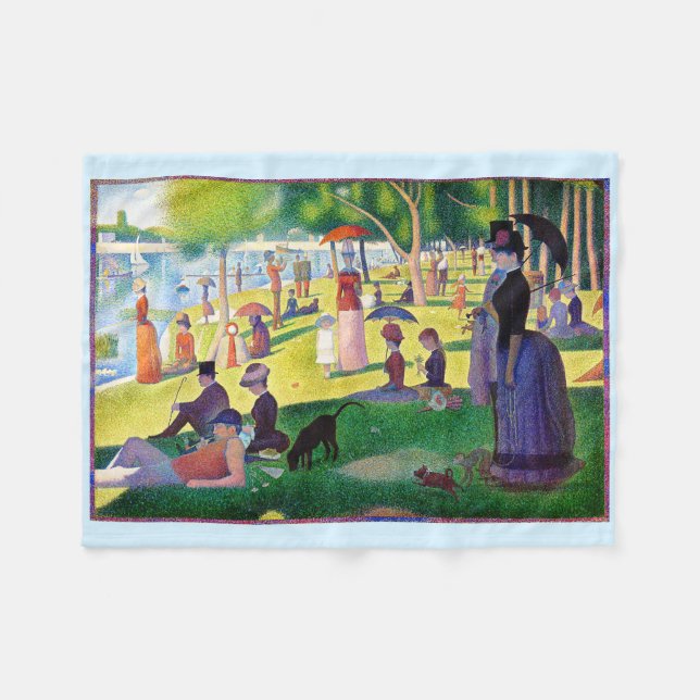 Söndag eftermiddag på ön La Grande Jatte Fleecefilt (Framsidan (Horisontell))