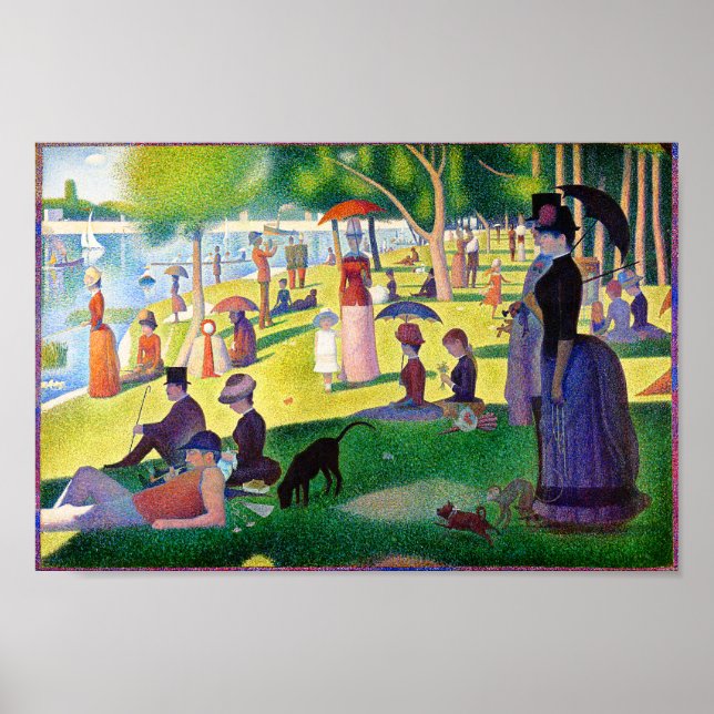 Söndag eftermiddag på ön La Grande Jatte Poster (Framsidan)