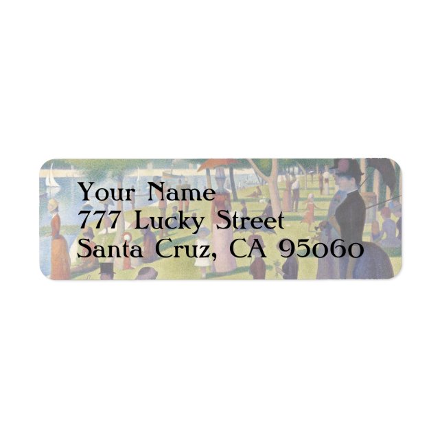 Söndag eftermiddag på ön La Grande Jatte Returadress Etikett (Framsidan)