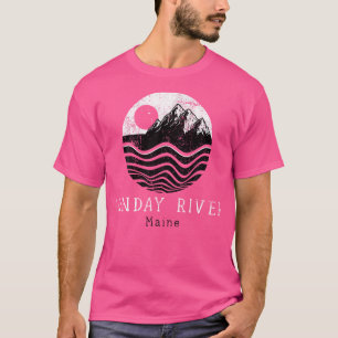 Söndag flodbergen Maine som vandrar utomhus Vinta T Shirt