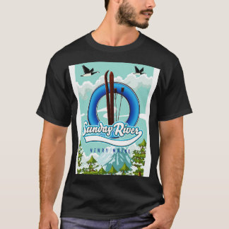 Söndag-floden Newry Maine Ski-reseaffisch T Shirt