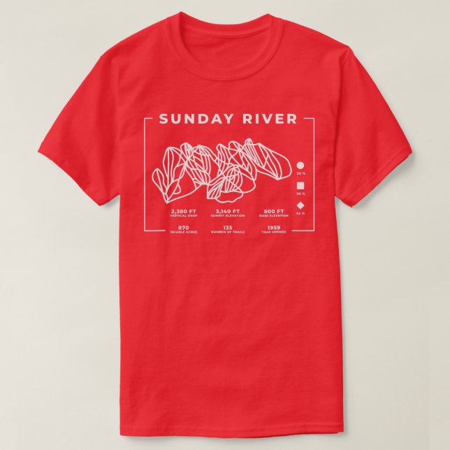Söndag Floden Ski räl Snowboard Skiing Maine Skier T Shirt (Design framsida)