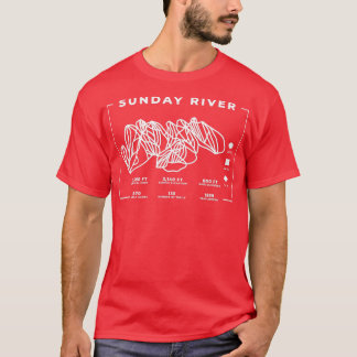 Söndag Floden Ski räl Snowboard Skiing Maine Skier T Shirt