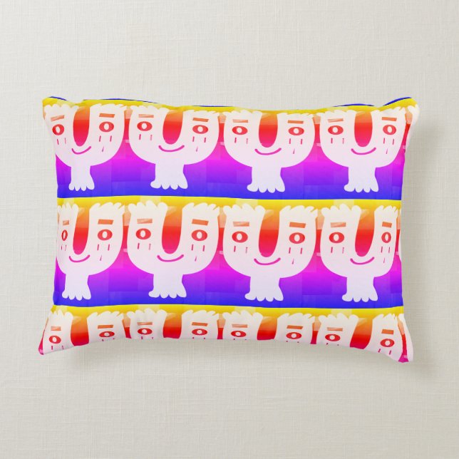 Söndag förmiddag lycklig ansikte prydnadskudde (Baksidan)