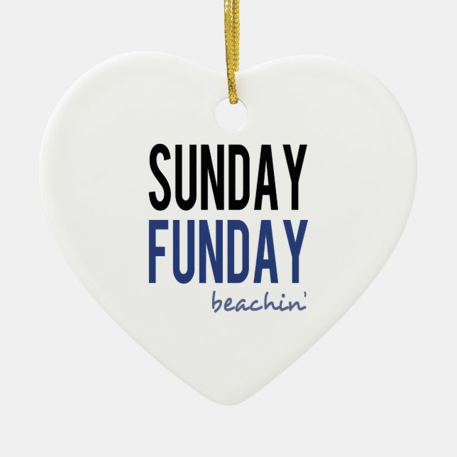 Söndag Funday Beachin' Julgransprydnad Keramik (Framsidan)