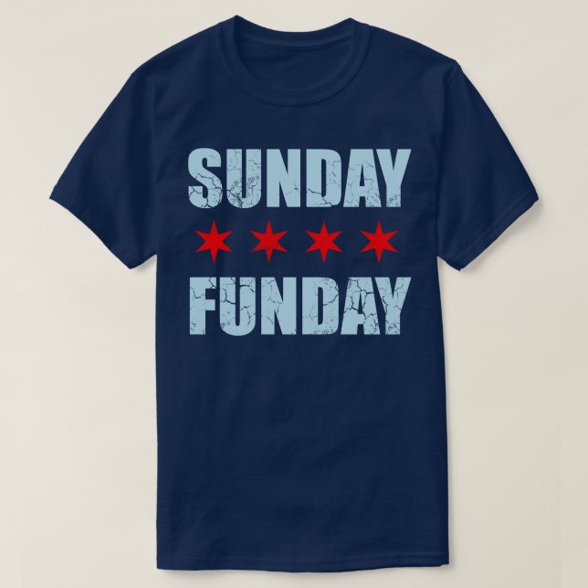 Söndag Funday Chicago Flagga T Shirt (Design framsida)