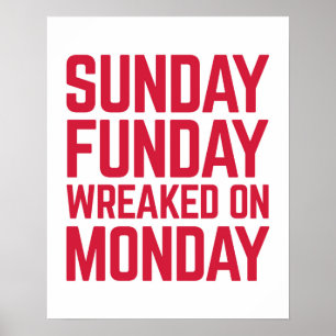 Söndag Funday Funny Quote Poster