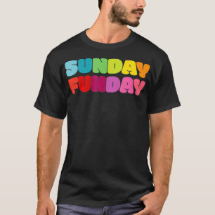 Söndag Funday Rainbow Färg Party T Shirt