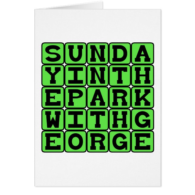 Söndag i parken med George Hälsningskort (Framsidan)