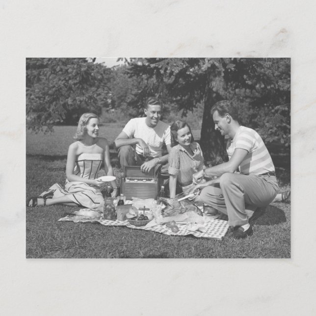 Söndag i parken med vänner vykort (Framsida)