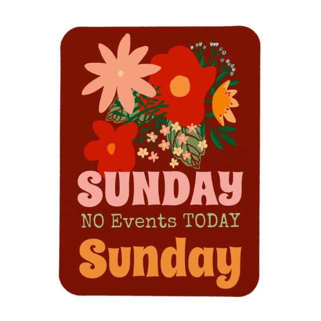 SÖNDAG No Events Today Magnet boho colorful Brown (Vertikal)