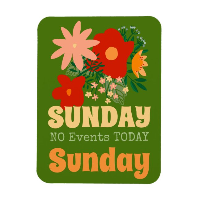 SÖNDAG No Events Today Magnet boho colorful grönt (Vertikal)