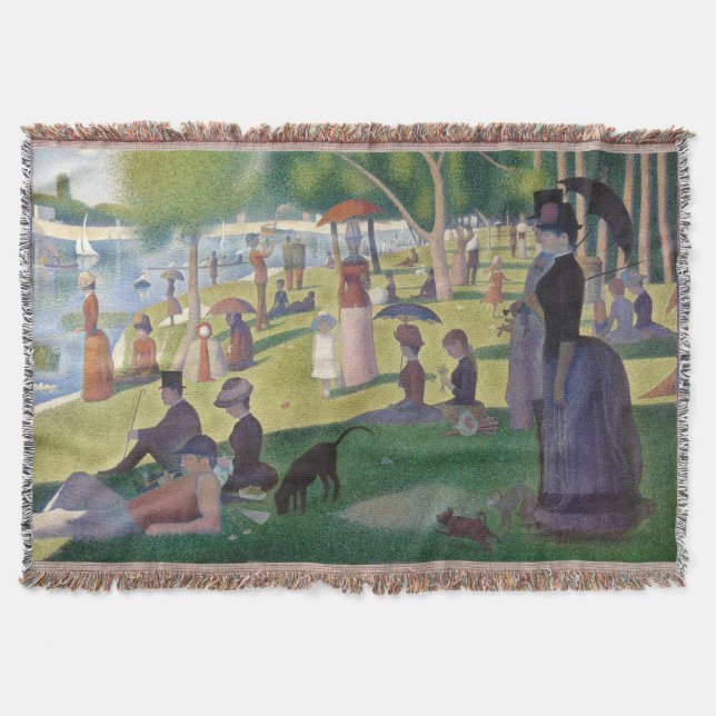 Söndag om La Grande Jatte Seurat Painting Filt (Framsidan)