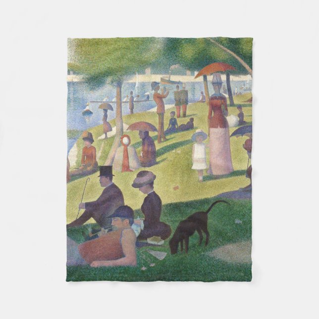 Söndag om La Grande Jatte Seurat Painting Fleecefilt (Framsidan)