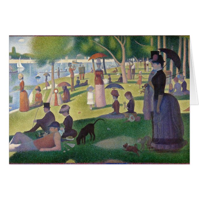 Söndag om La Grande Jatte Seurat Painting Hälsningskort (Framsidan Horizontal)