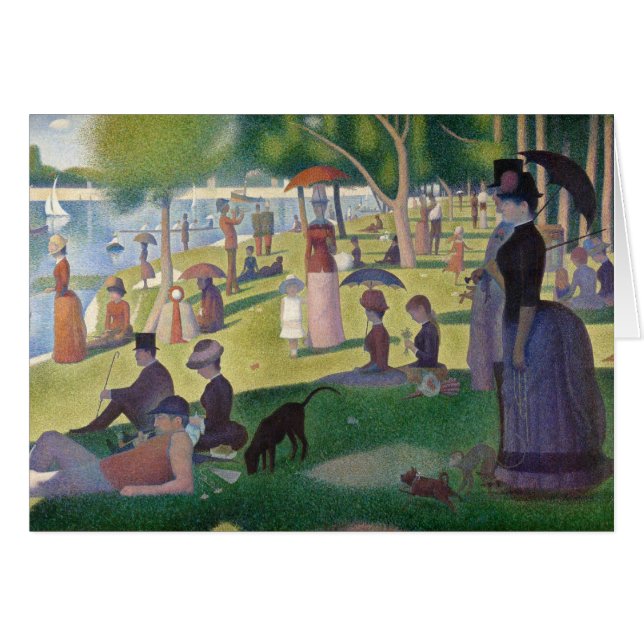 Söndag om La Grande Jatte Seurat Painting Hälsningskort (Framsidan Horizontal)