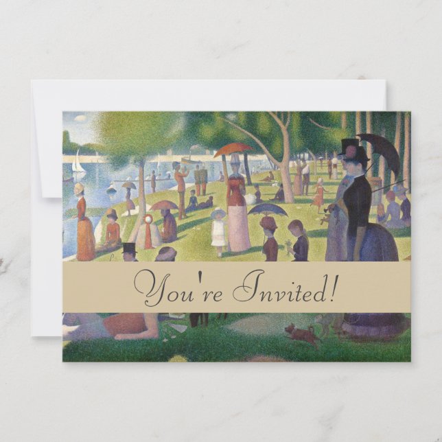 Söndag om La Grande Jatte Seurat Painting Inbjudningar (Framsida)