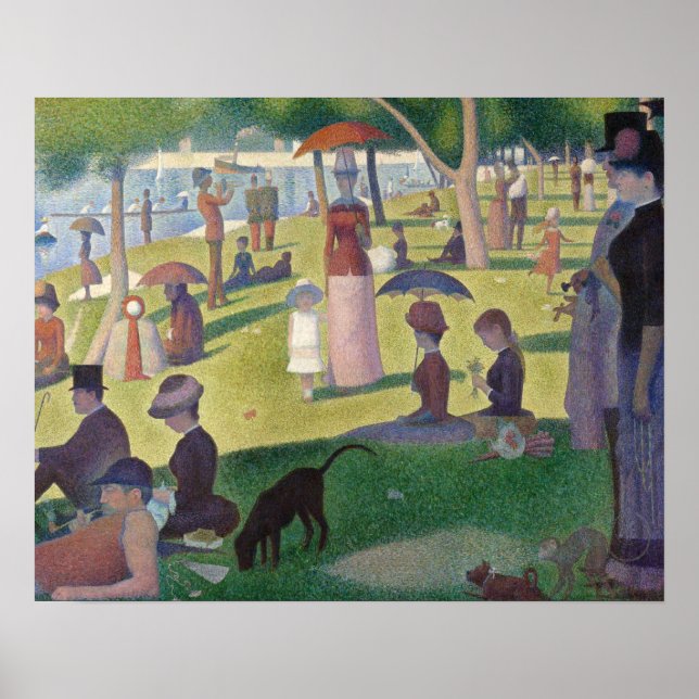 Söndag om La Grande Jatte Seurat Painting Poster (Framsidan)